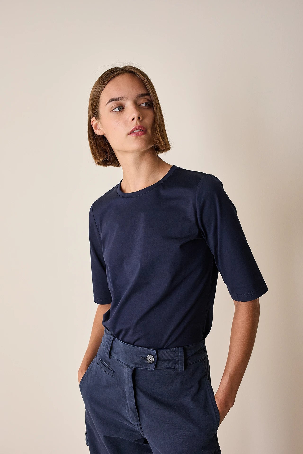 Half-sleeve cotton T-shirt