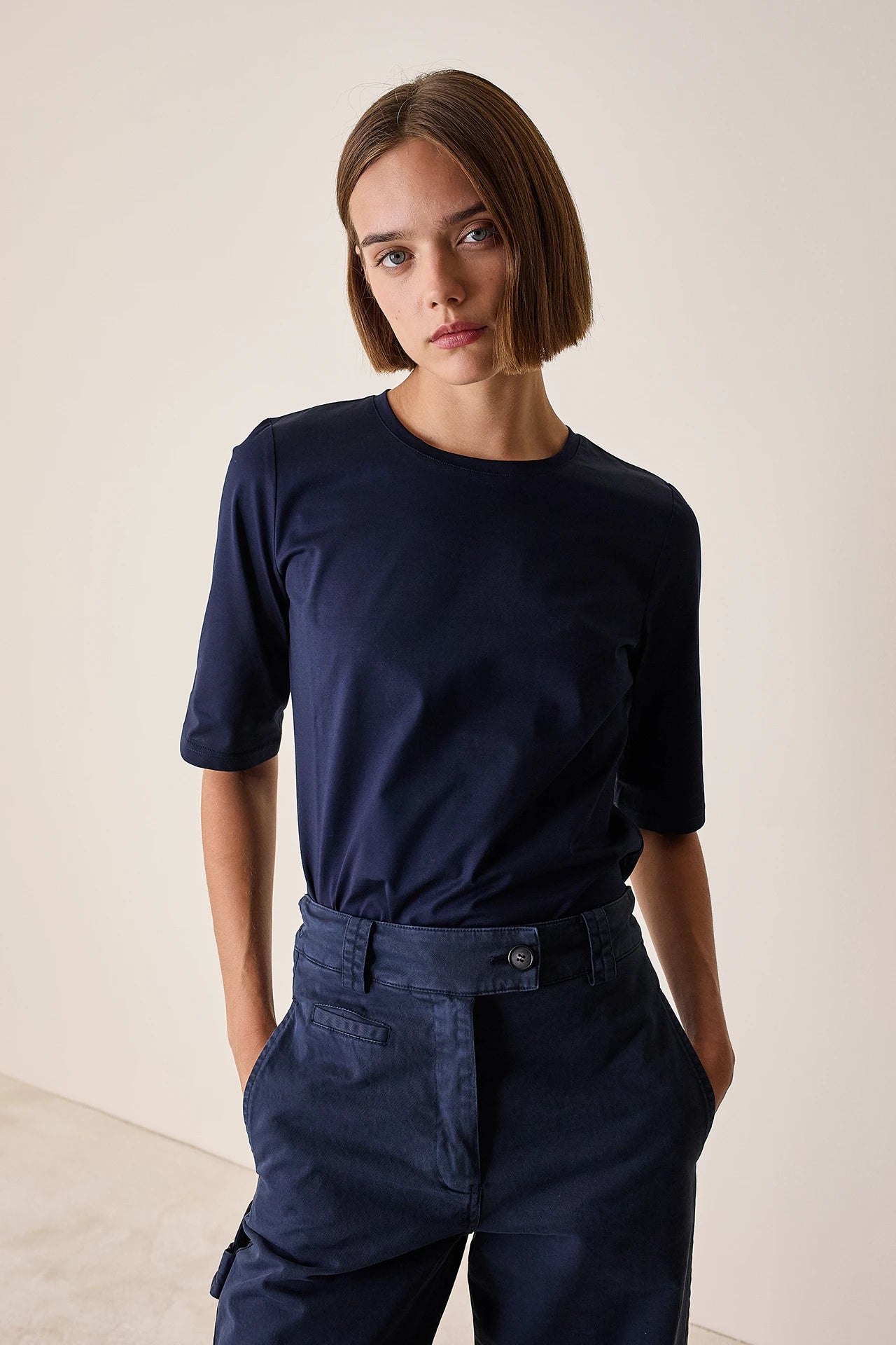 Half-sleeve cotton T-shirt