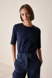 Half-sleeve cotton T-shirt