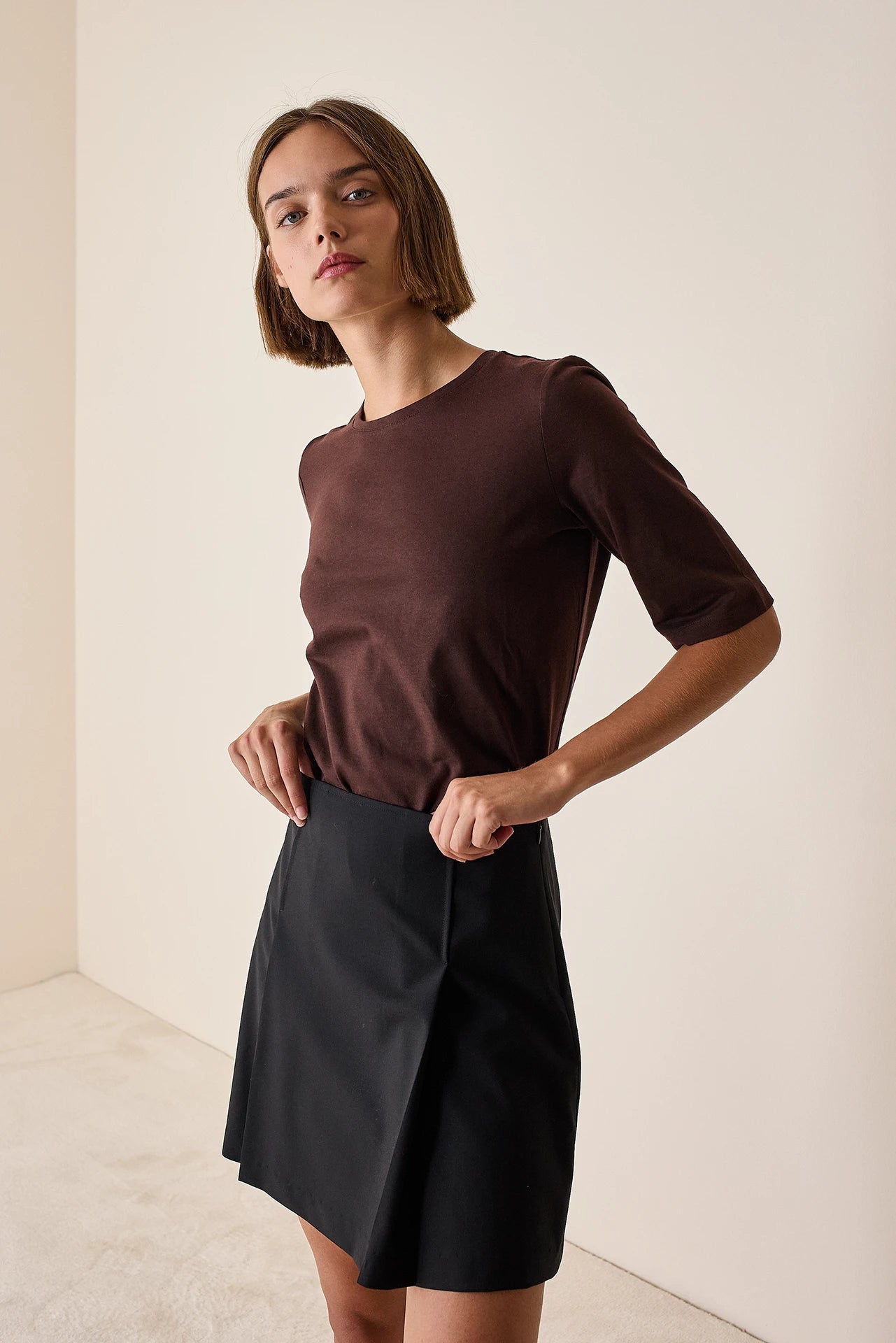 Half-sleeve cotton T-shirt