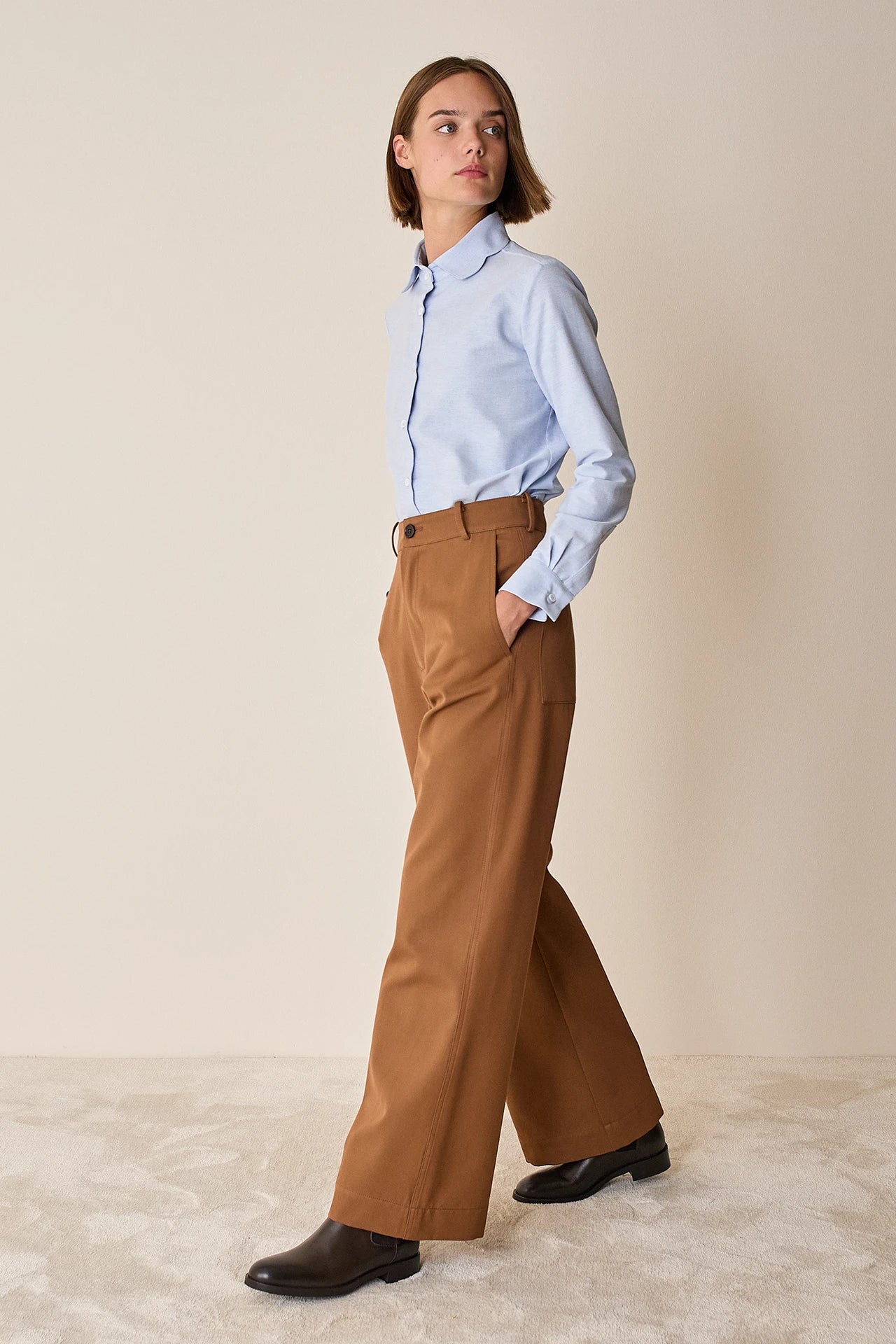 Petal collar shirt