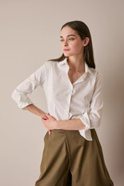 Camicia classica in cotone elasticizzato