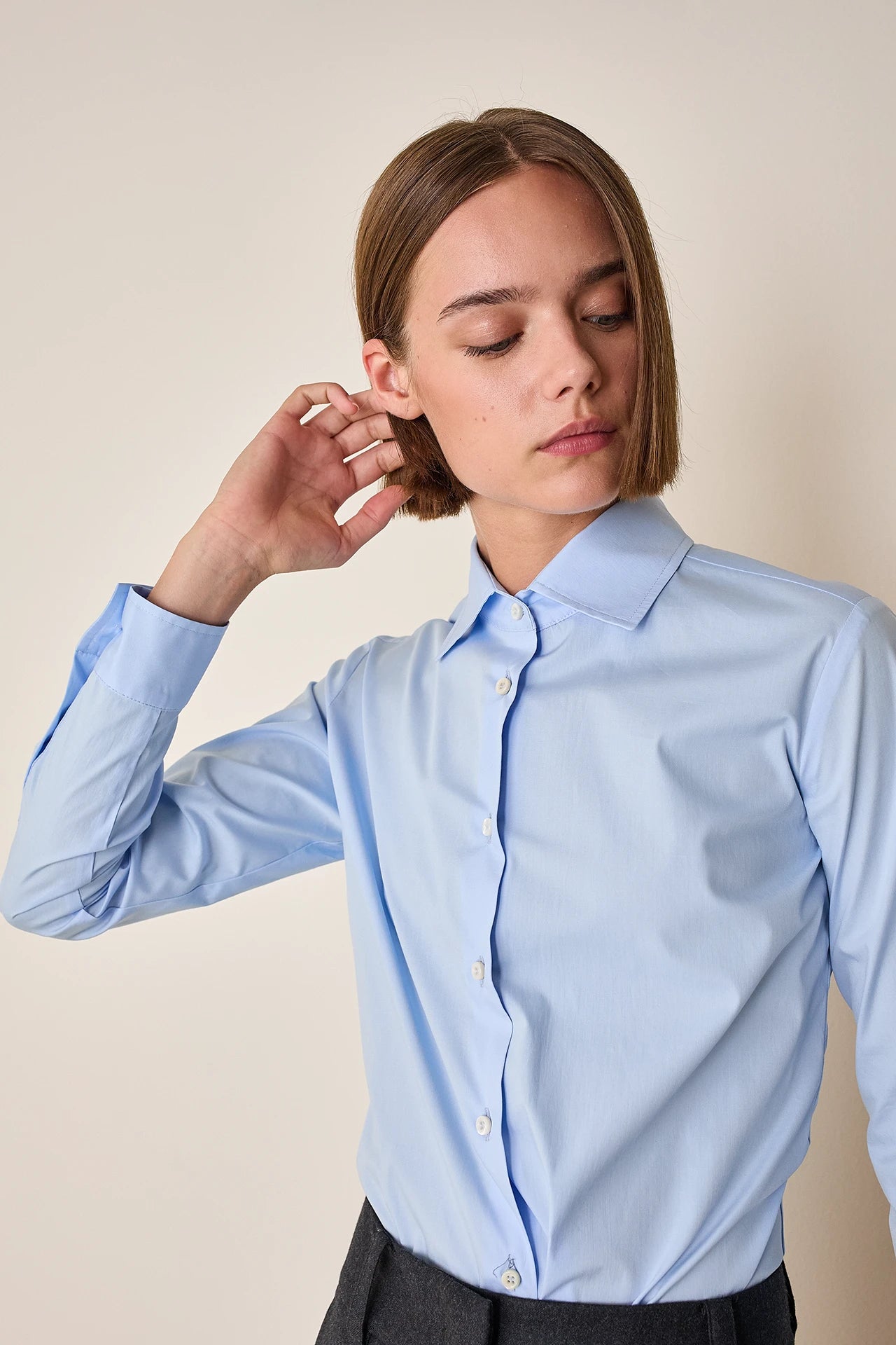 French collar cotton shirt