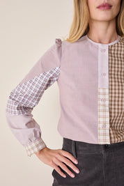 Camicia patchwork in cotone