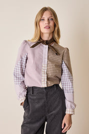 Camicia patchwork in cotone