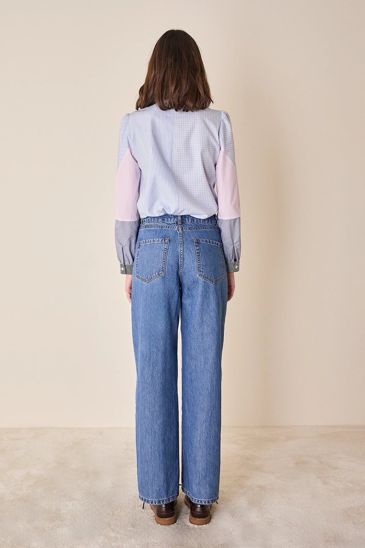 Camicia patchwork in cotone