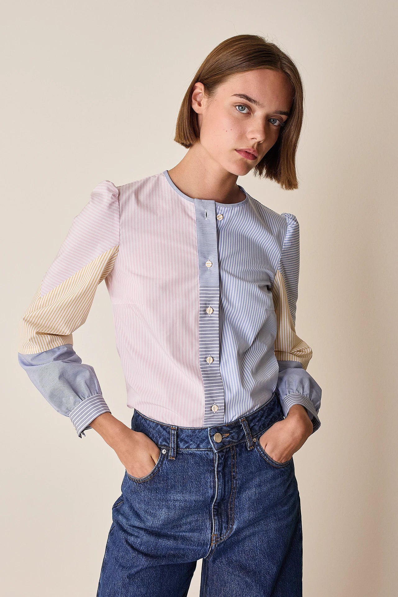 Cotton patchwork shirt