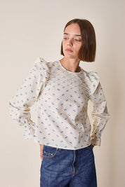 Country top with ruffles