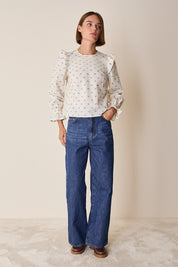 Country top with ruffles