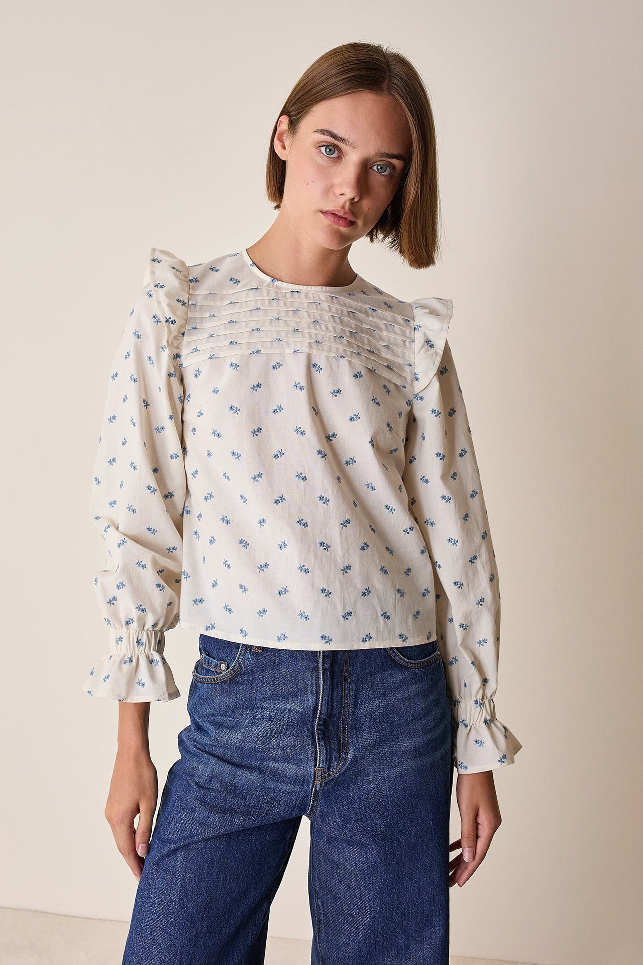 Country top with ruffles