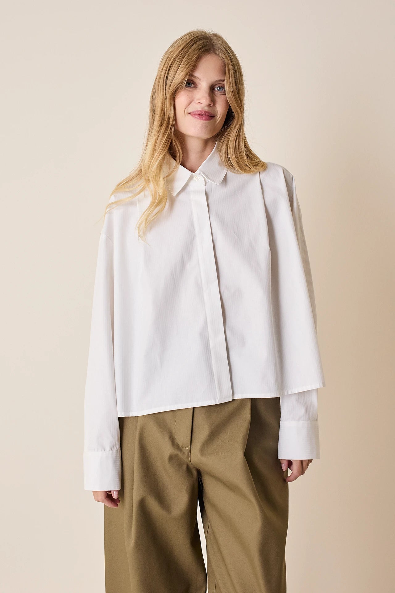 Camicia a scatolina con pieghe