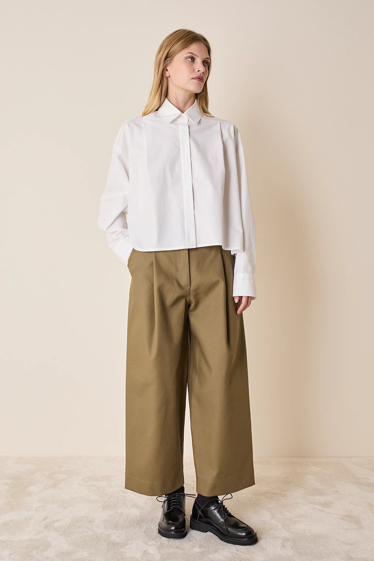 Camicia a scatolina con pieghe