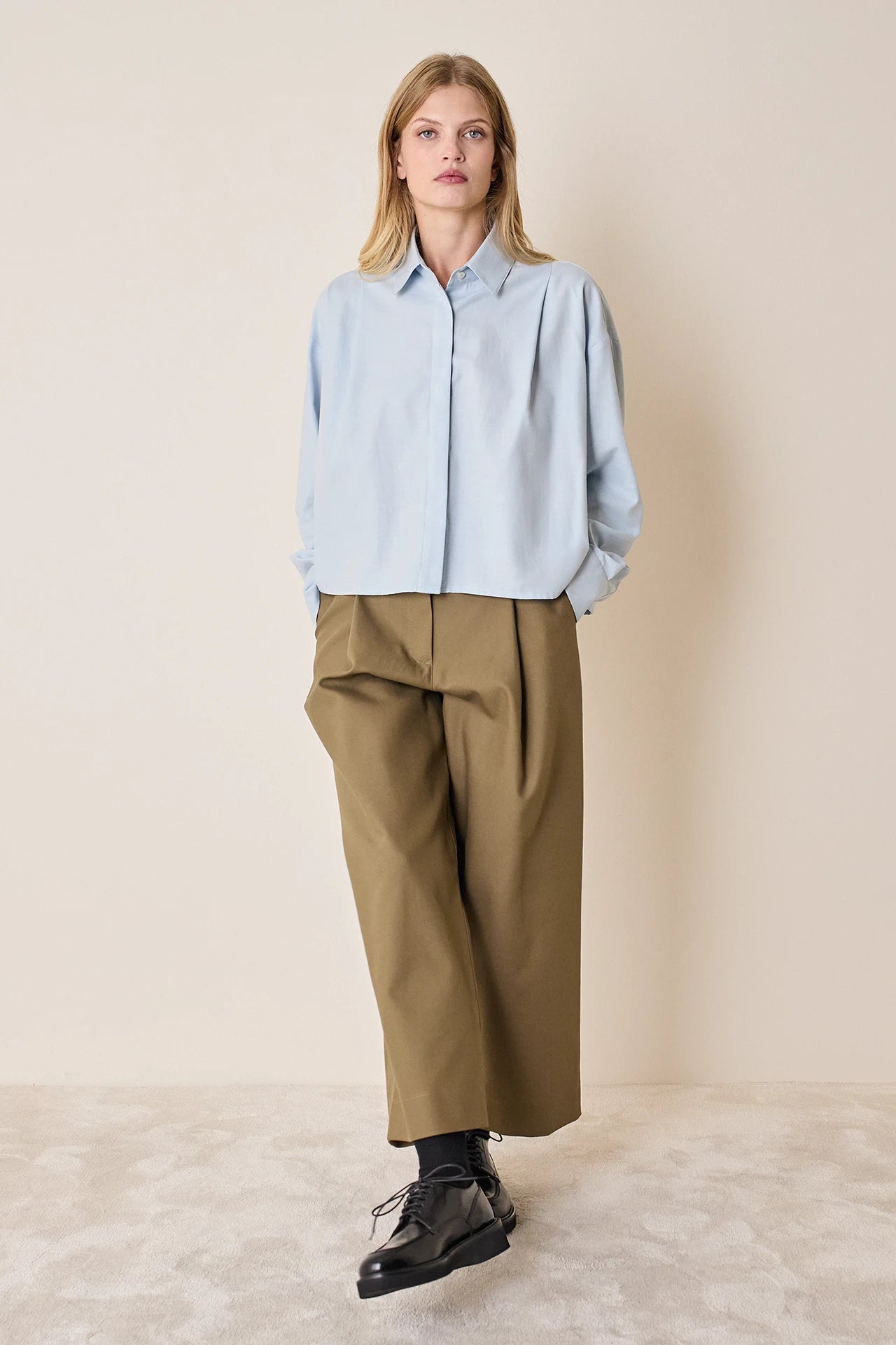 Camicia a scatolina con pieghe