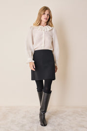 Camicia in seta con colletto volant