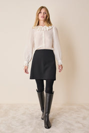 Camicia in seta con colletto volant