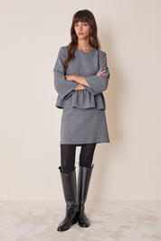 Top in blend di lana con balza