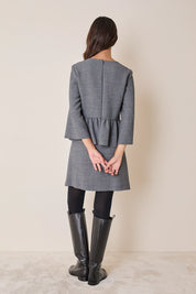 Top in blend di lana con balza