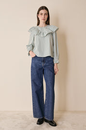 Cotton top with maxi ruffle