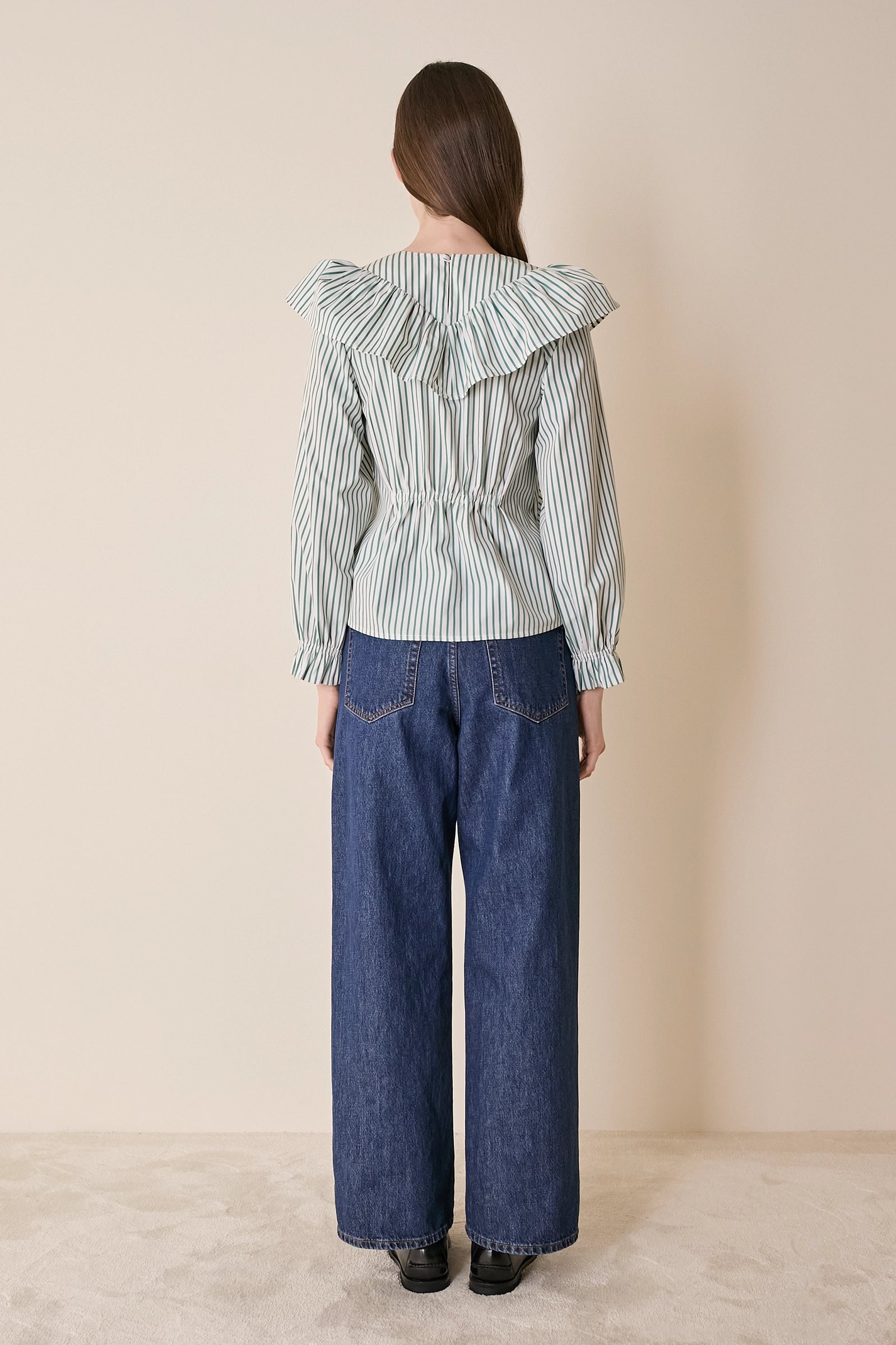 Cotton top with maxi ruffle