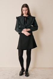 Tartan top with maxi collar