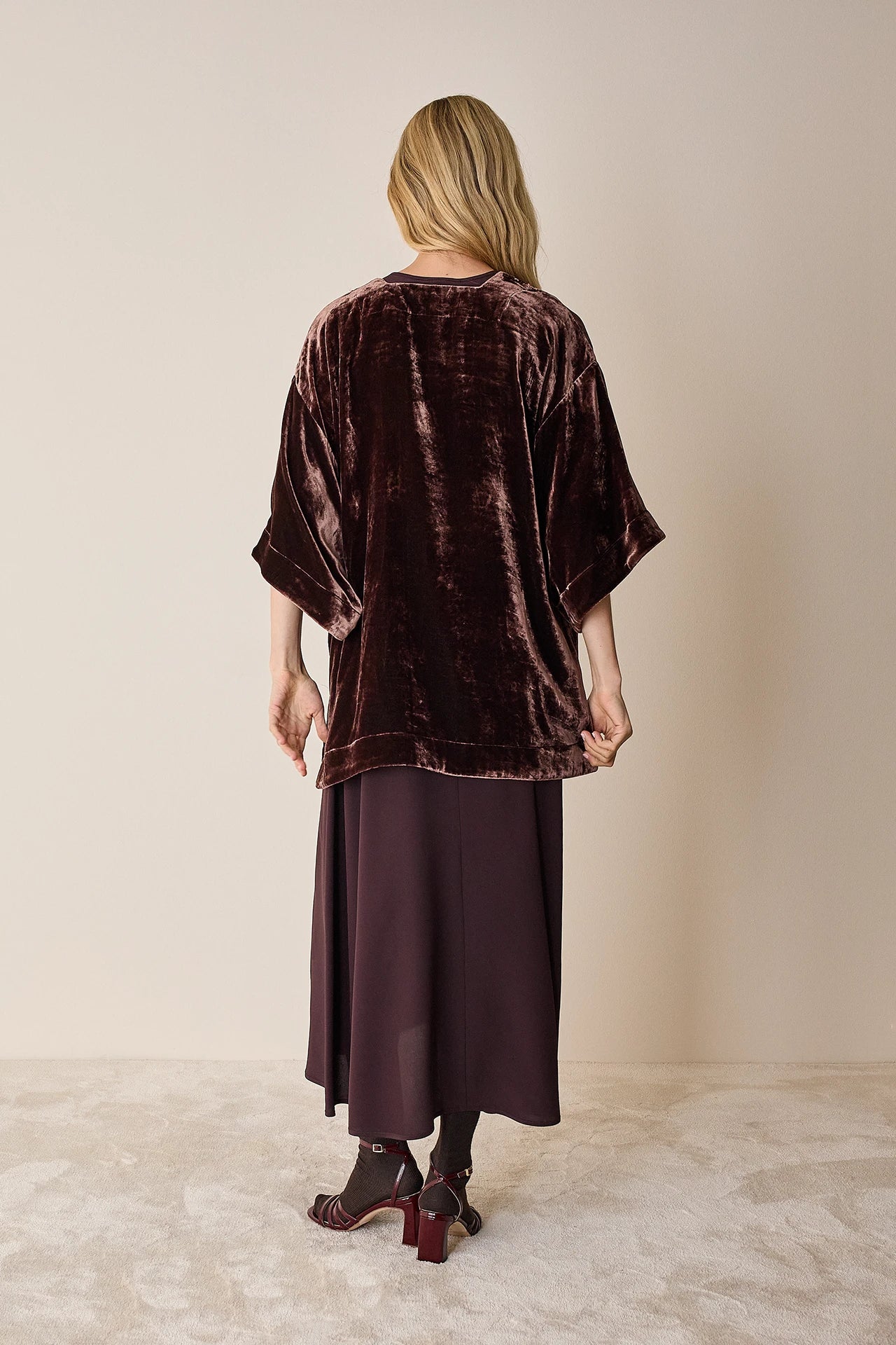 Giacca kimono in velluto