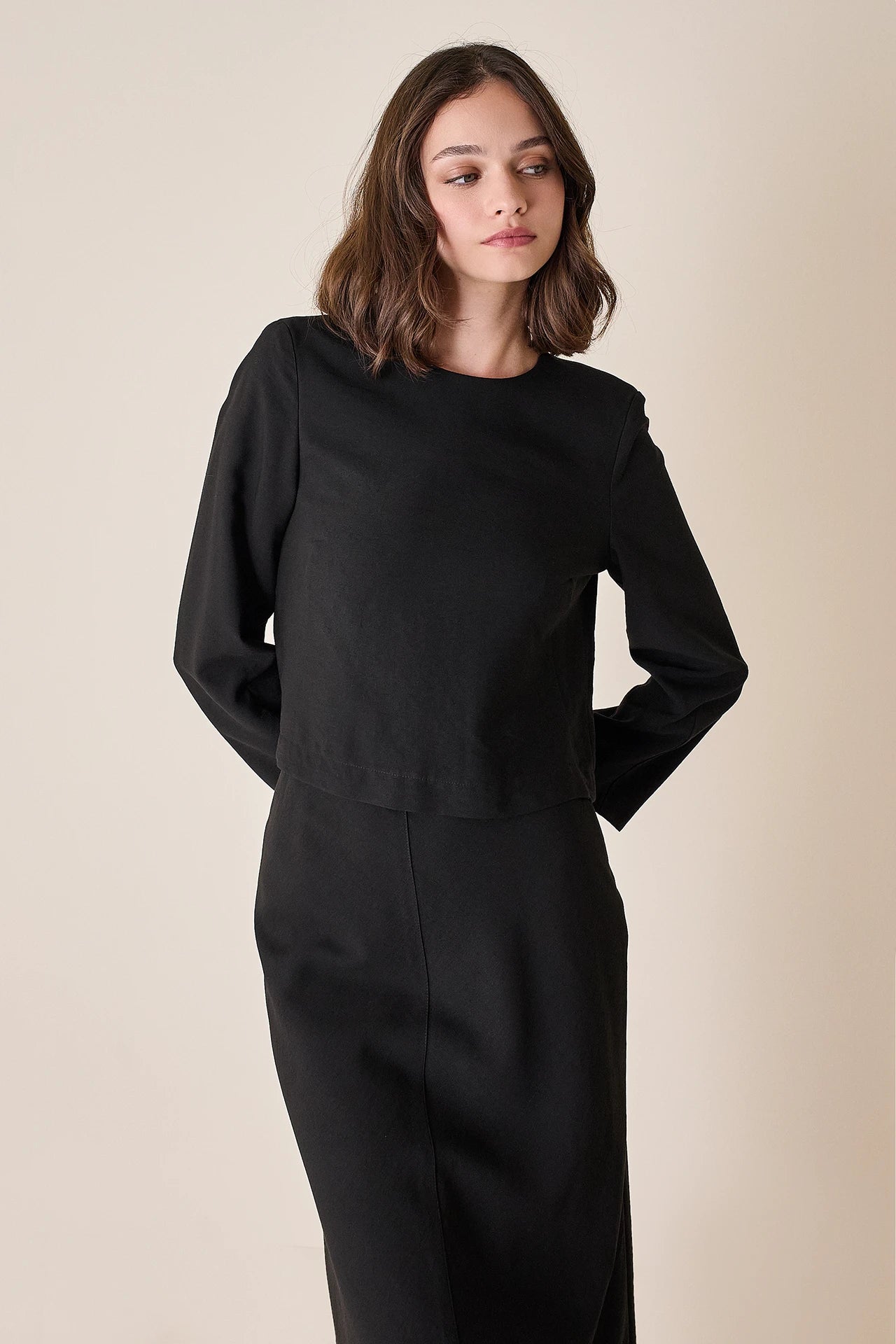 Fluid long sleeve top