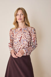 Top in tulle ricamato