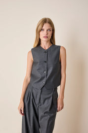 Gilet in lana e seta