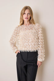 Sequin-fringe top
