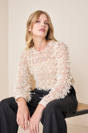 Sequin-fringe top