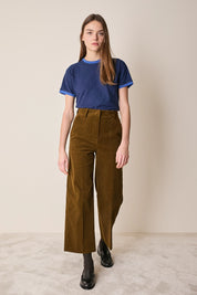 T-shirt in cotone con profili a contrasto