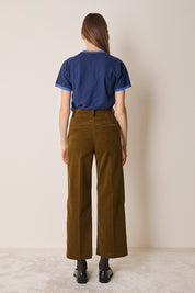 T-shirt in cotone con profili a contrasto