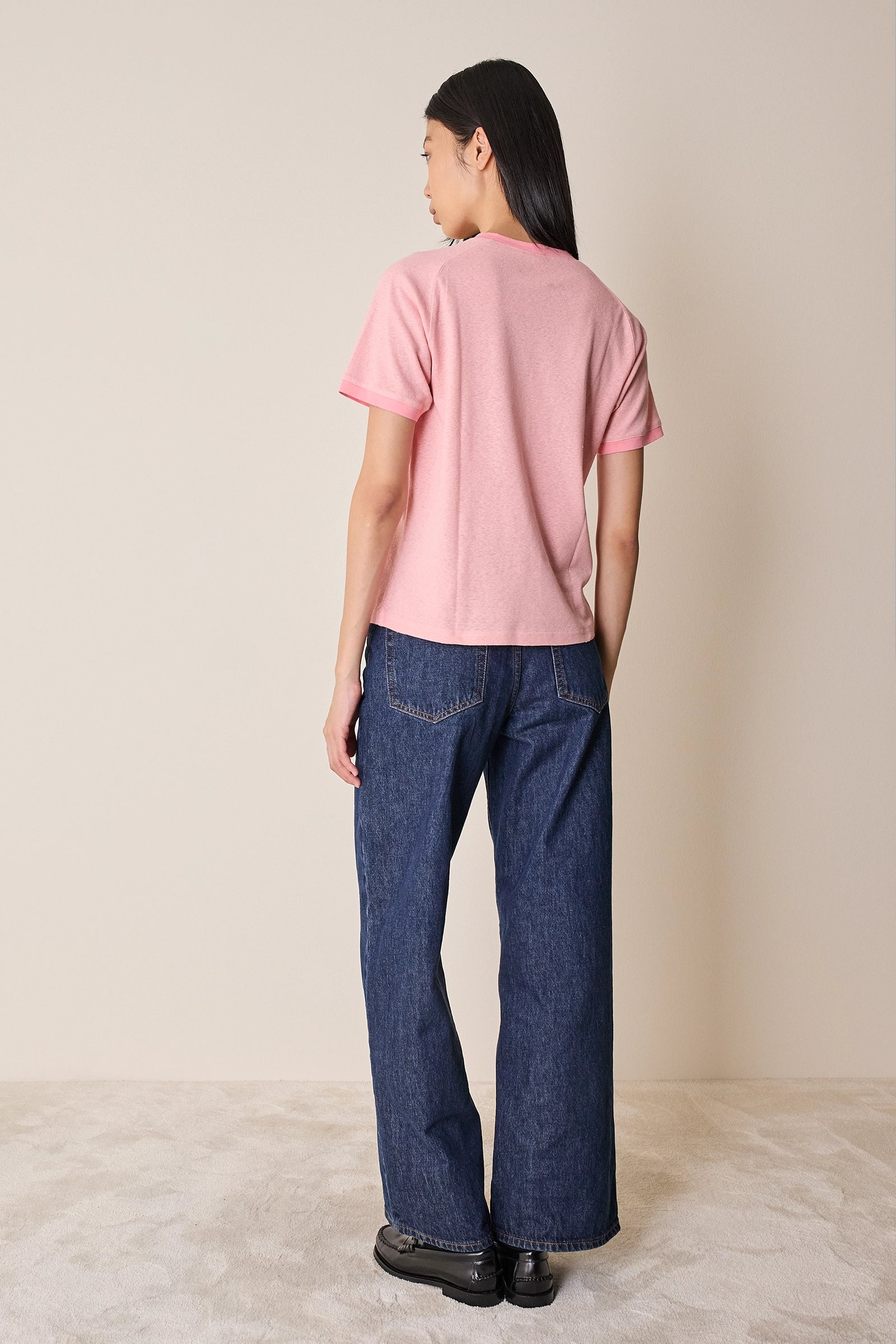 T-shirt in cotone con profili a contrasto