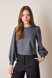 Blusa tartan in lana vergine