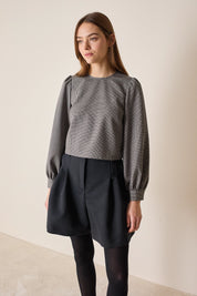 Blusa tartan in lana vergine