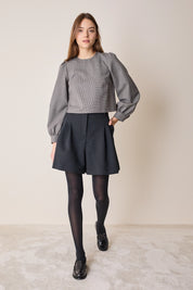 Blusa tartan in lana vergine