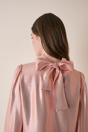 Lurex top with scarf-style neckline