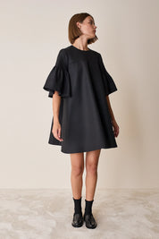 Structured dress with bell sleeves
