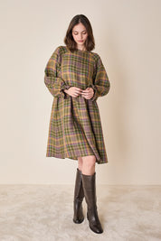 Linen tartan dress