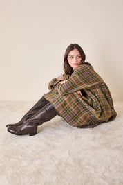 Linen tartan dress