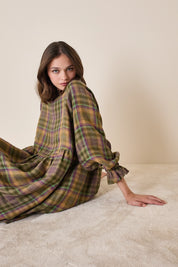 Linen tartan dress