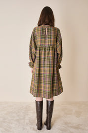 Linen tartan dress