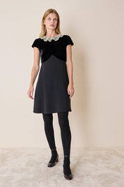 Abito con corpetto in velluto