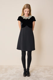 Abito con corpetto in velluto