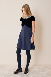 Abito con corpetto in velluto