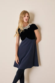 Abito con corpetto in velluto