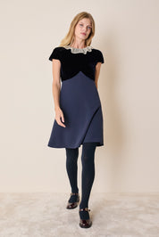 Abito con corpetto in velluto