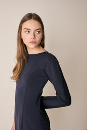 Abito in jersey di lana con impunture