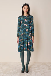 Abito a fiori in seta elasticizzata