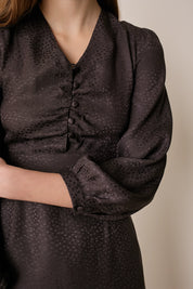 Abito jacquard in blend di seta